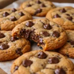 homemade chocolate chip cookies fresh baked gooey morsels sprinkle of salt