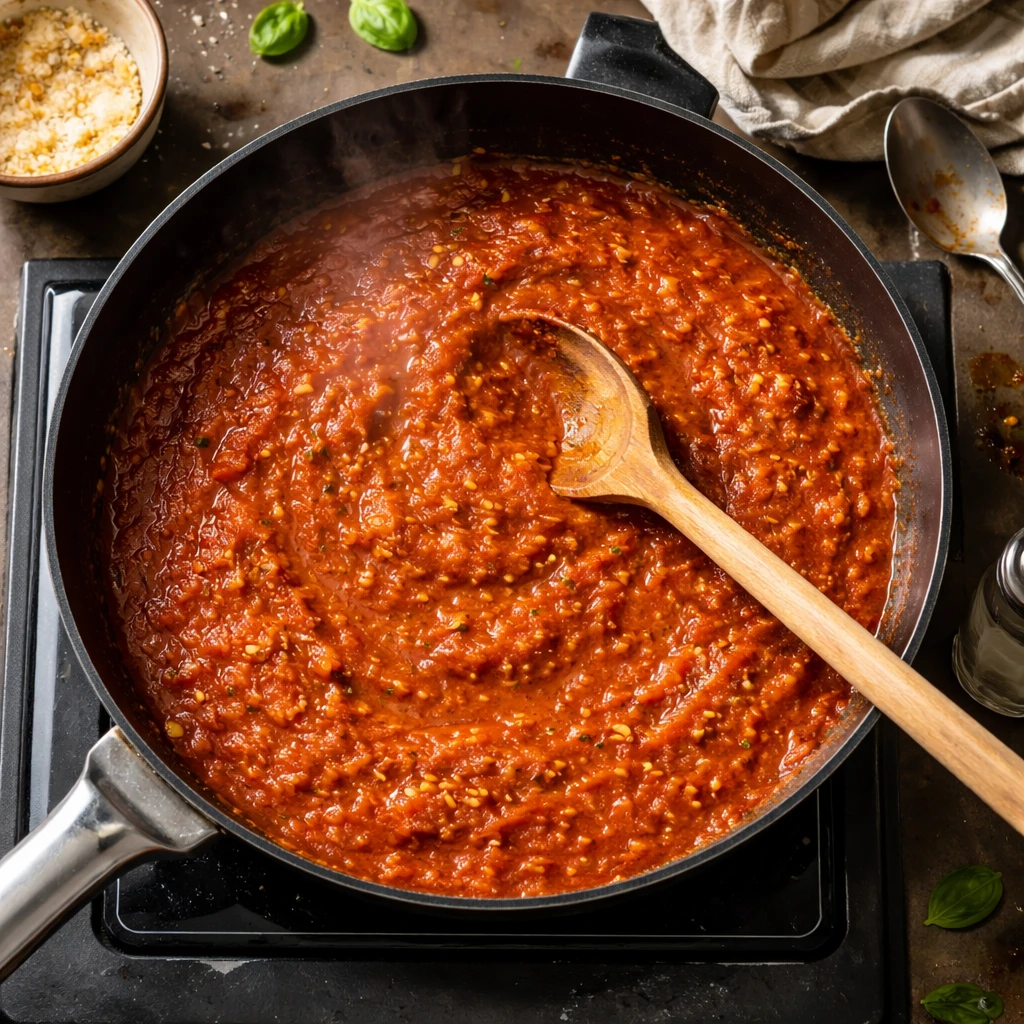 pasta alla sorrentina ultimate comfort food cheesy baked pasta with tomato sauce and melted mozzarella on a plate