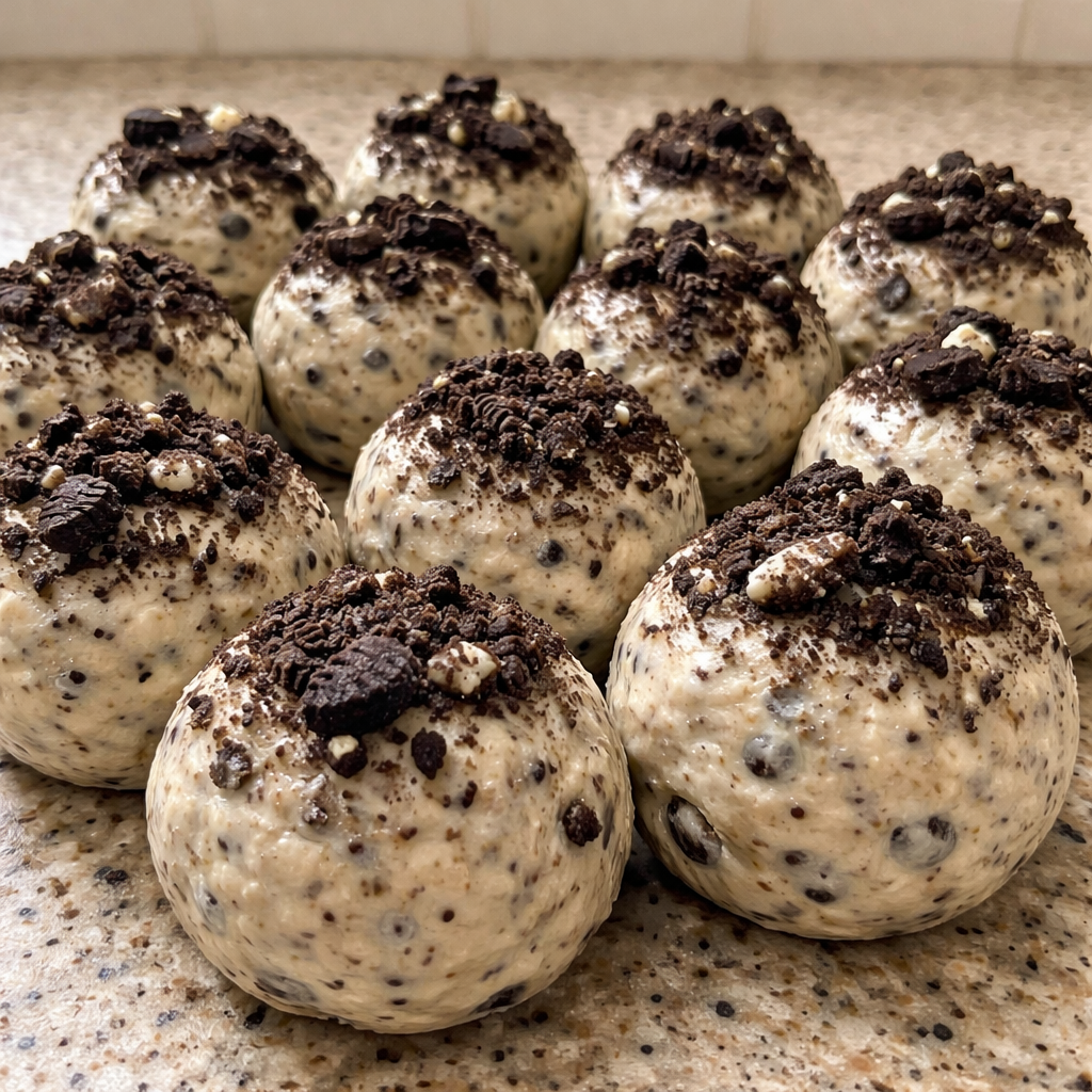 delicious cream cheese oreo protein balls energizing healthy snack in kitchen