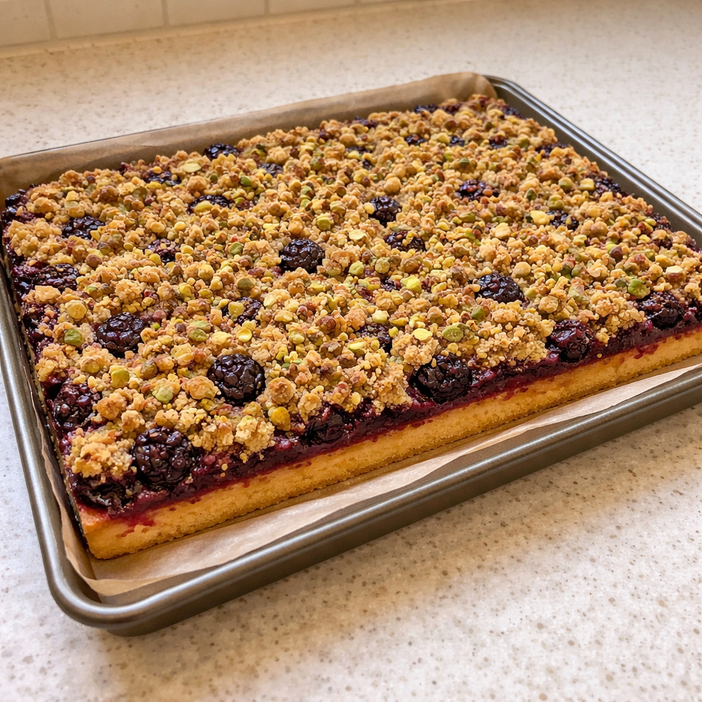 blackberry pistachio dream bars homemade dessert nutty fruity crumb bar sweet tart homemade bliss