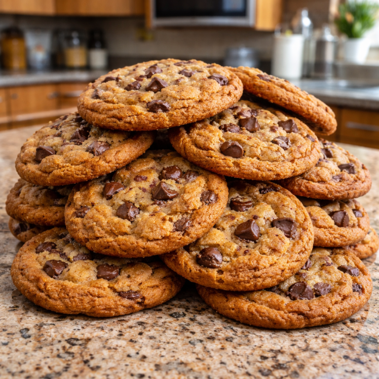 homemade chocolate chip cookies freshly baked gooey and sprinkled with salt the best recipe in the world