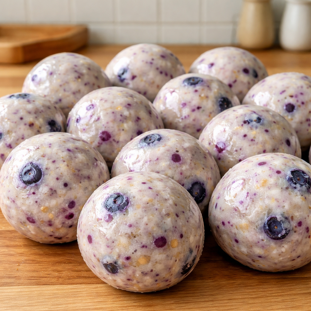 creamy blueberry cheesecake protein balls healthy snack protein packed energy bites