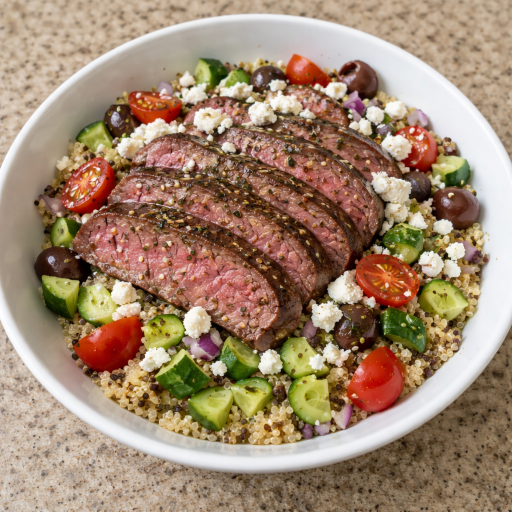 Delicious Mediterranean Steak Bowls: A Quick and Healthy Recipe
