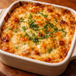 smoked gouda and caramelized onion dip creamy cheesy appetizer in a bowl