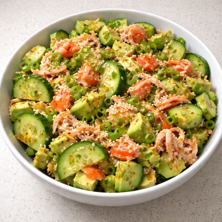 california roll cucumber salad fresh healthy vibrant meal with cucumber and sushi ingredients
