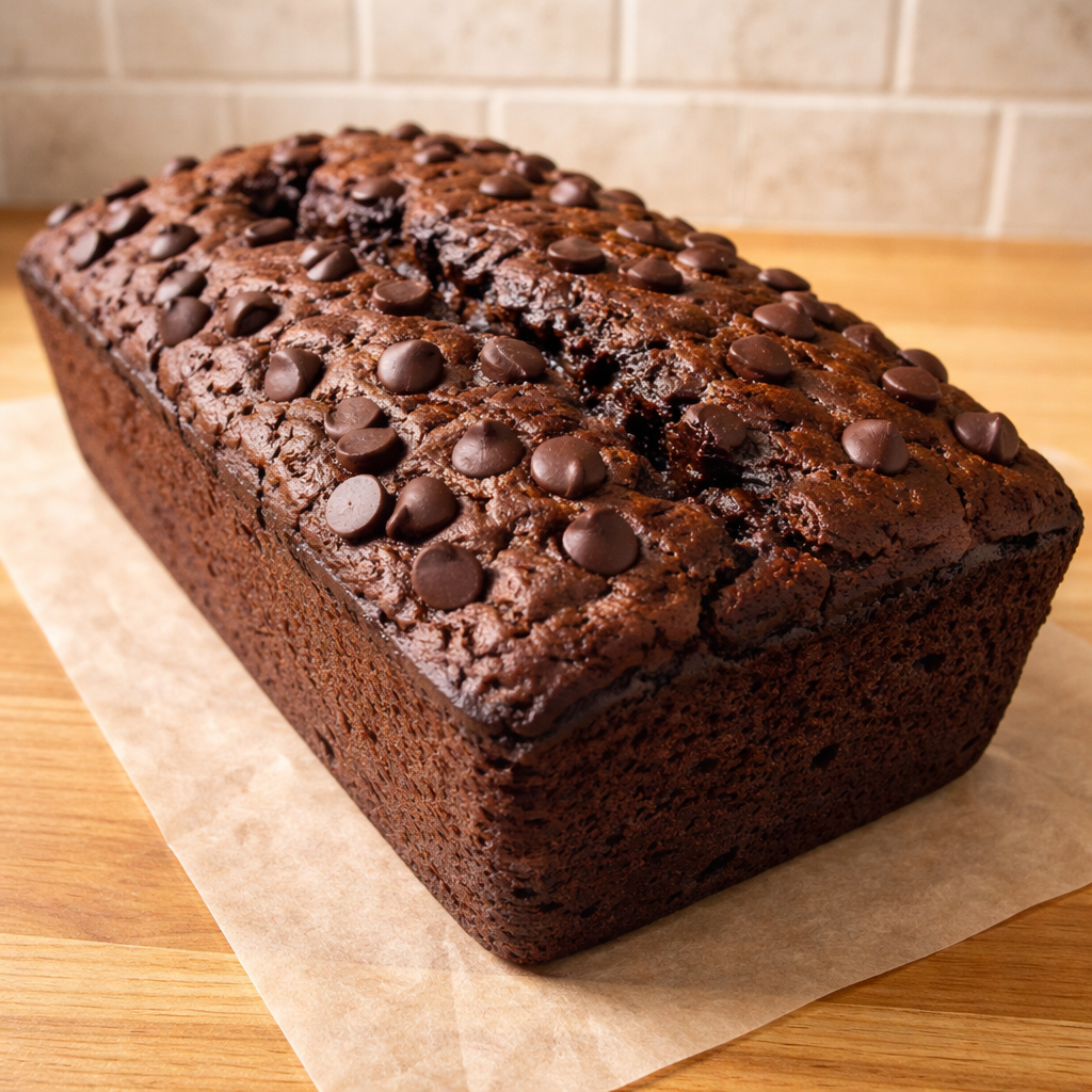 chocolate espresso banana bread loaf fresh baked with coffee and banana flavors