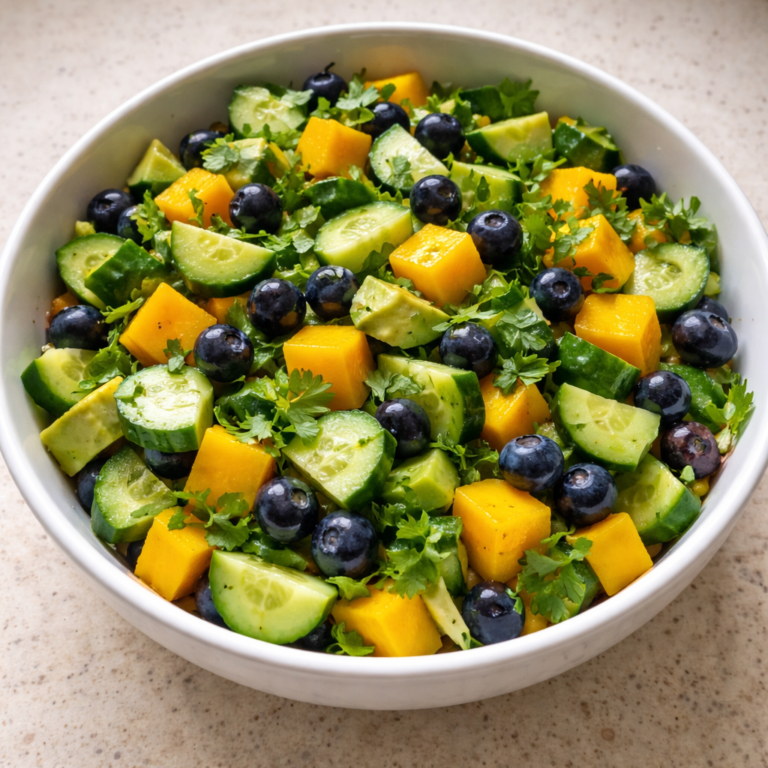 Juicy Mango Cucumber Salad with Blueberries and Avocado Delight featured photo
