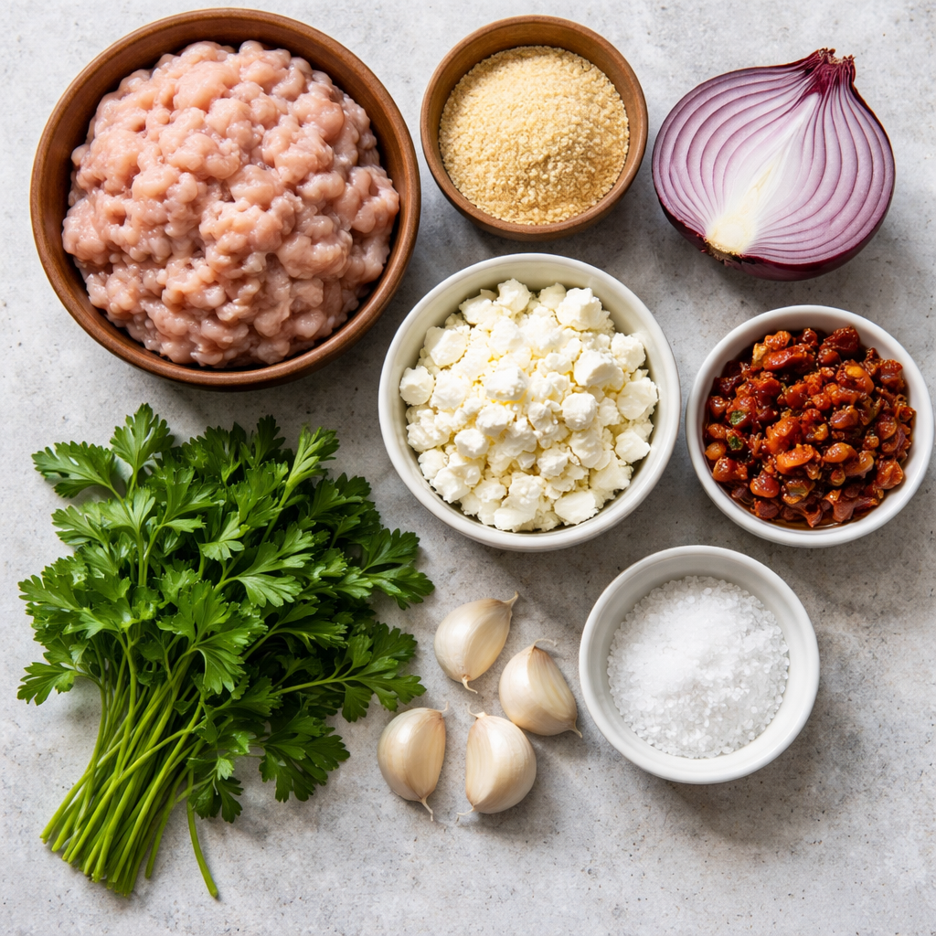 Mediterranean Chicken Patties ingredients photo
