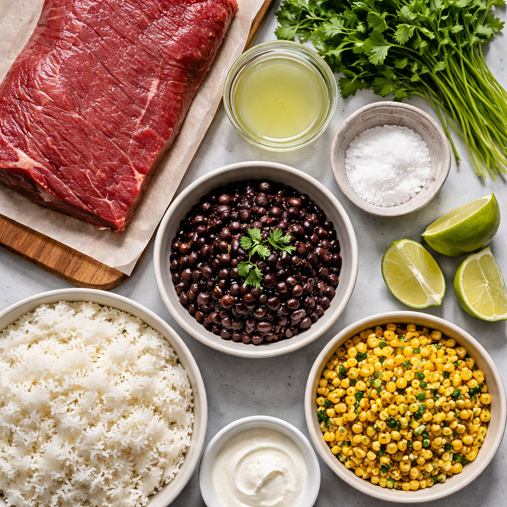 Cilantro Lime Steak and Rice Bowls ingredients photo
