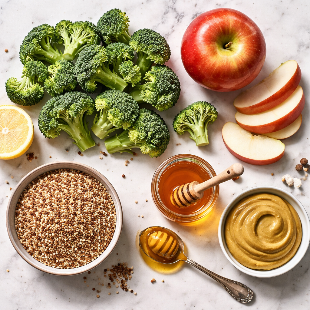 Broccoli Apple Quinoa Salad ingredients photo