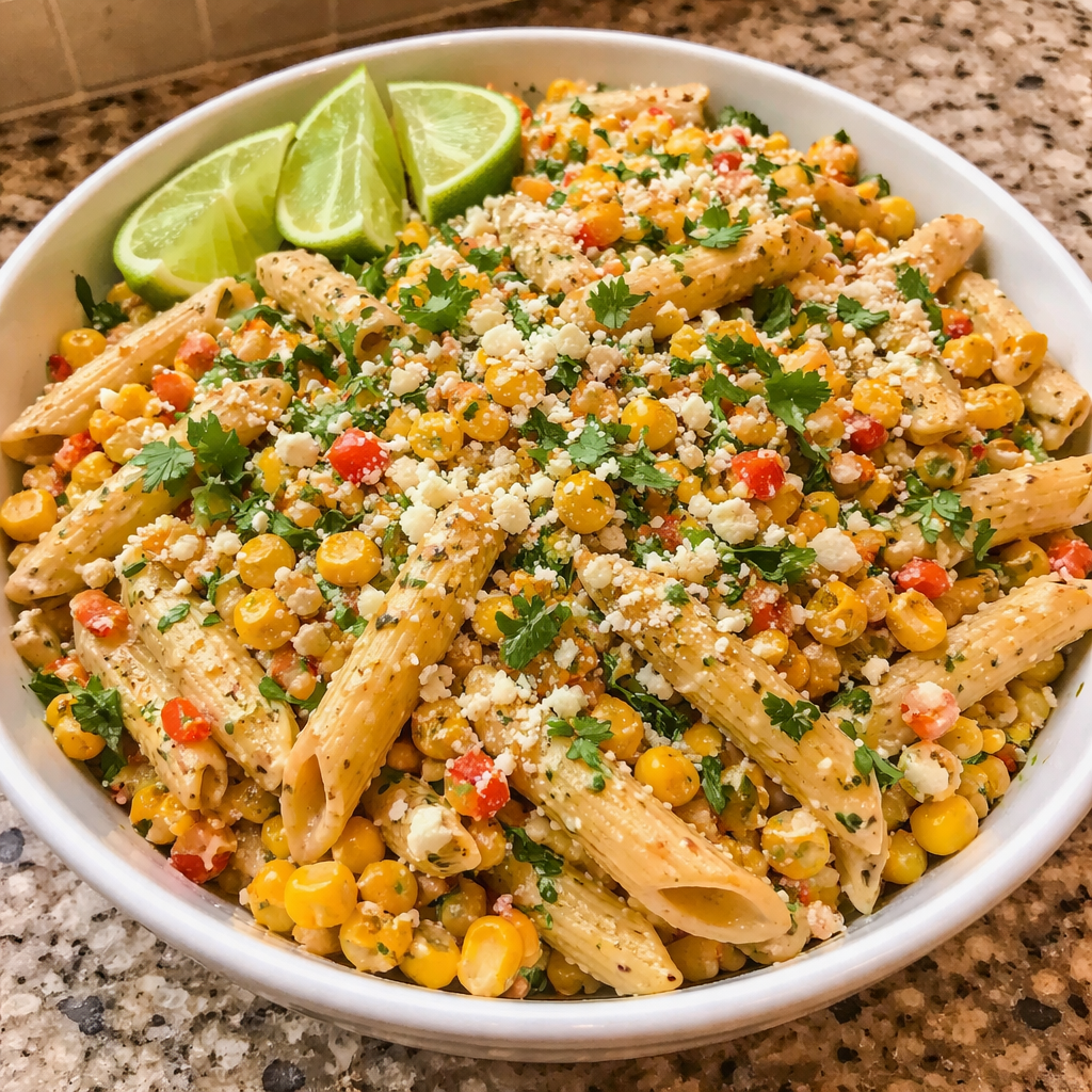 Juicy Street Corn Pasta Salad featured photo