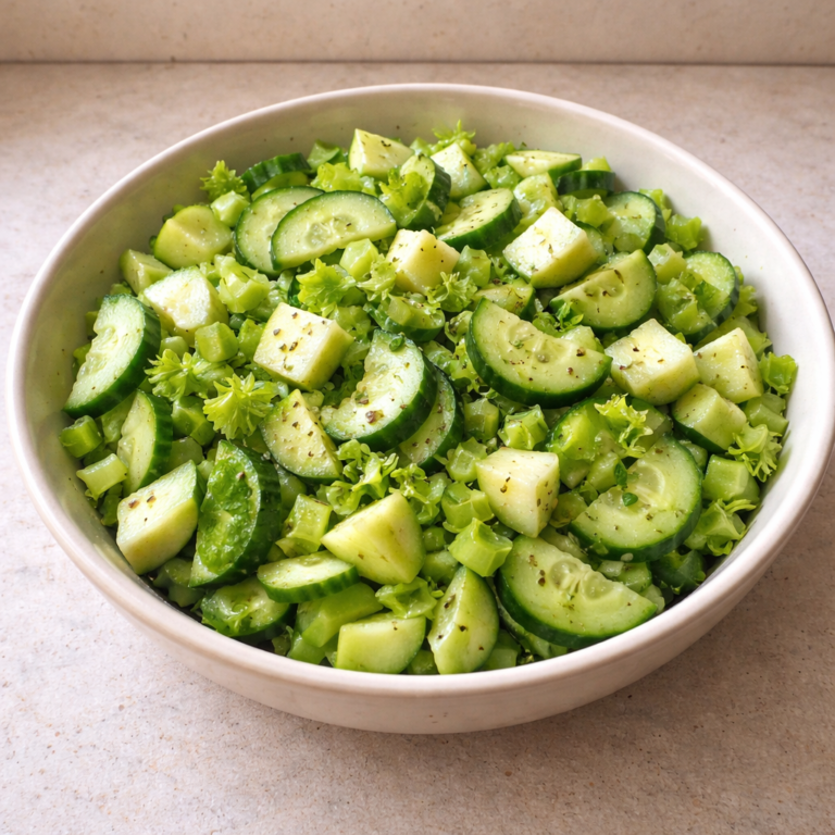 Simple Cucumber Celery Salad with Green Apple featured photo