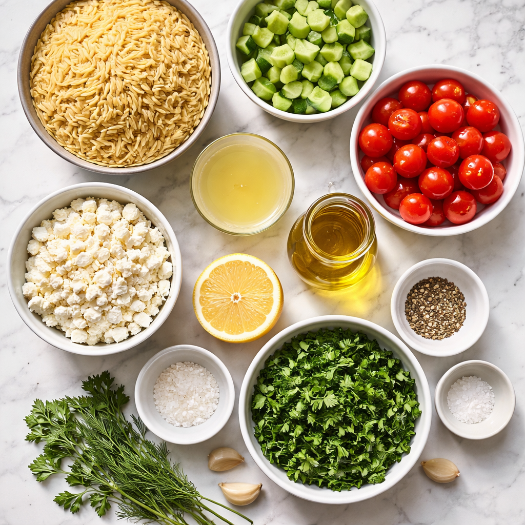 Orzo Salad ingredients photo