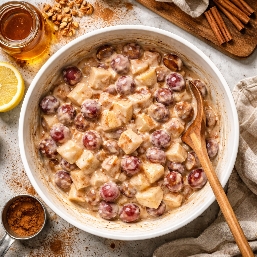 Cinnamon Apple Grape Salad preparation photo