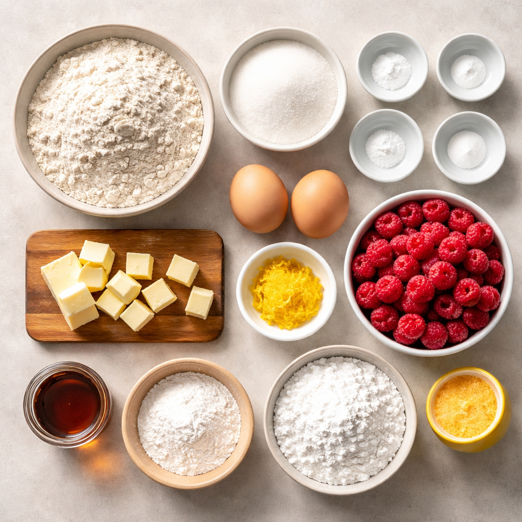 Lemon Raspberry Cookies Easy Chewy Treats for Summer Entertaining ingredients photo