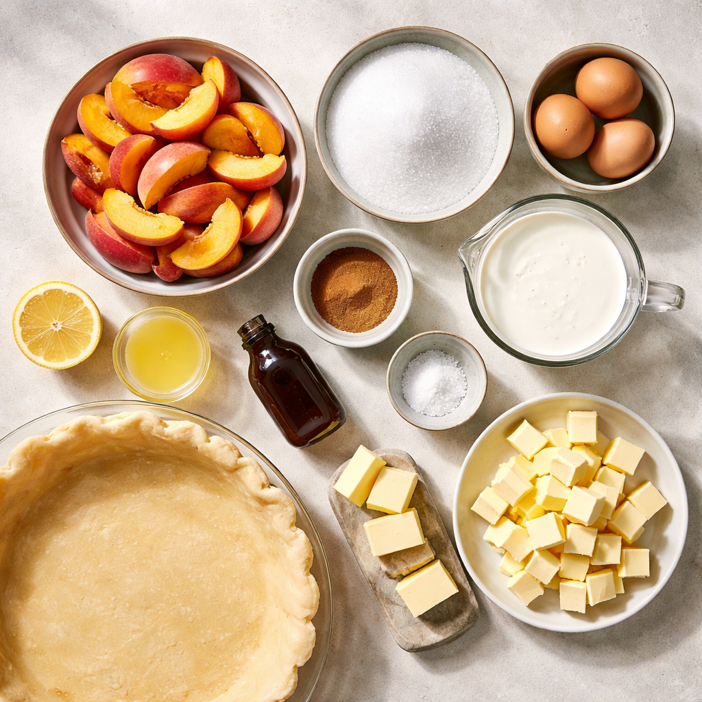 Peach Custard Pie ingredients photo