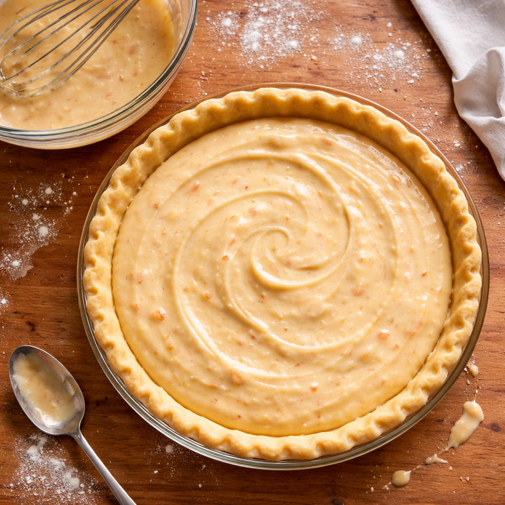 Peach Custard Pie preparation photo