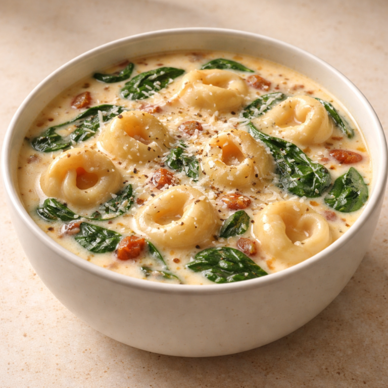 Creamy Tuscan Garlic Tortellini Soup featured photo