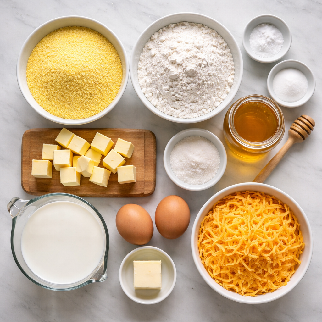 Southern Style Honey Butter Cornbread Poppers Easy Party Appetizer ingredients photo