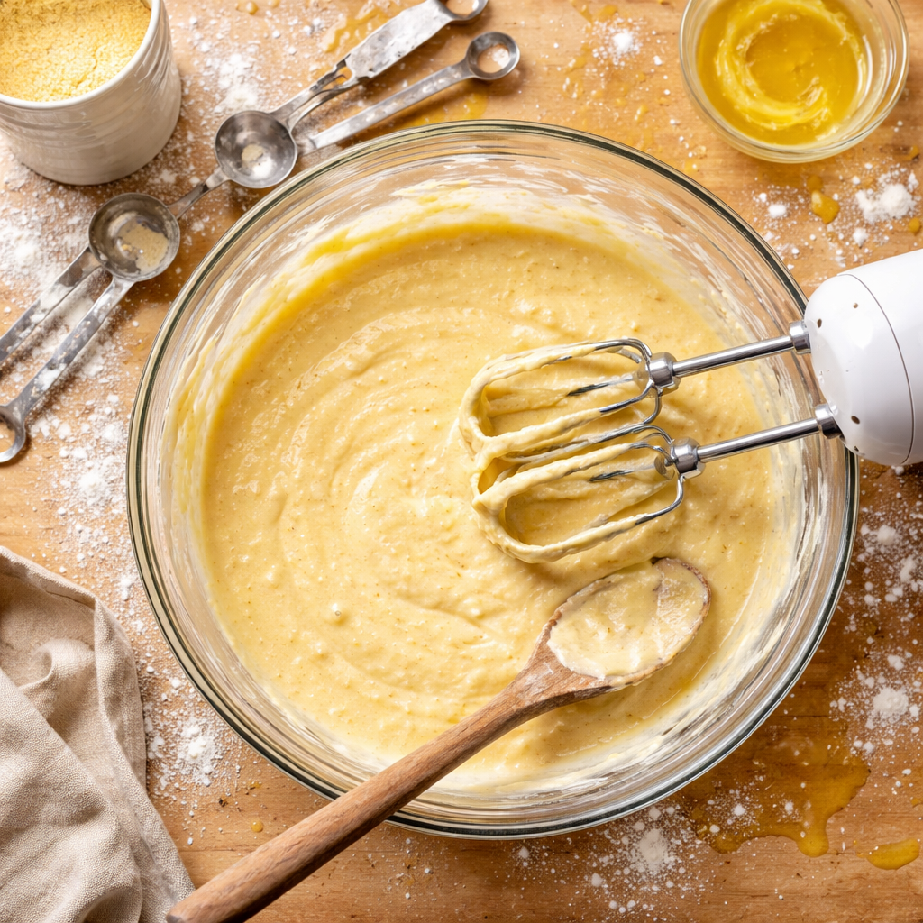 Southern Style Honey Butter Cornbread Poppers Easy Party Appetizer preparation photo