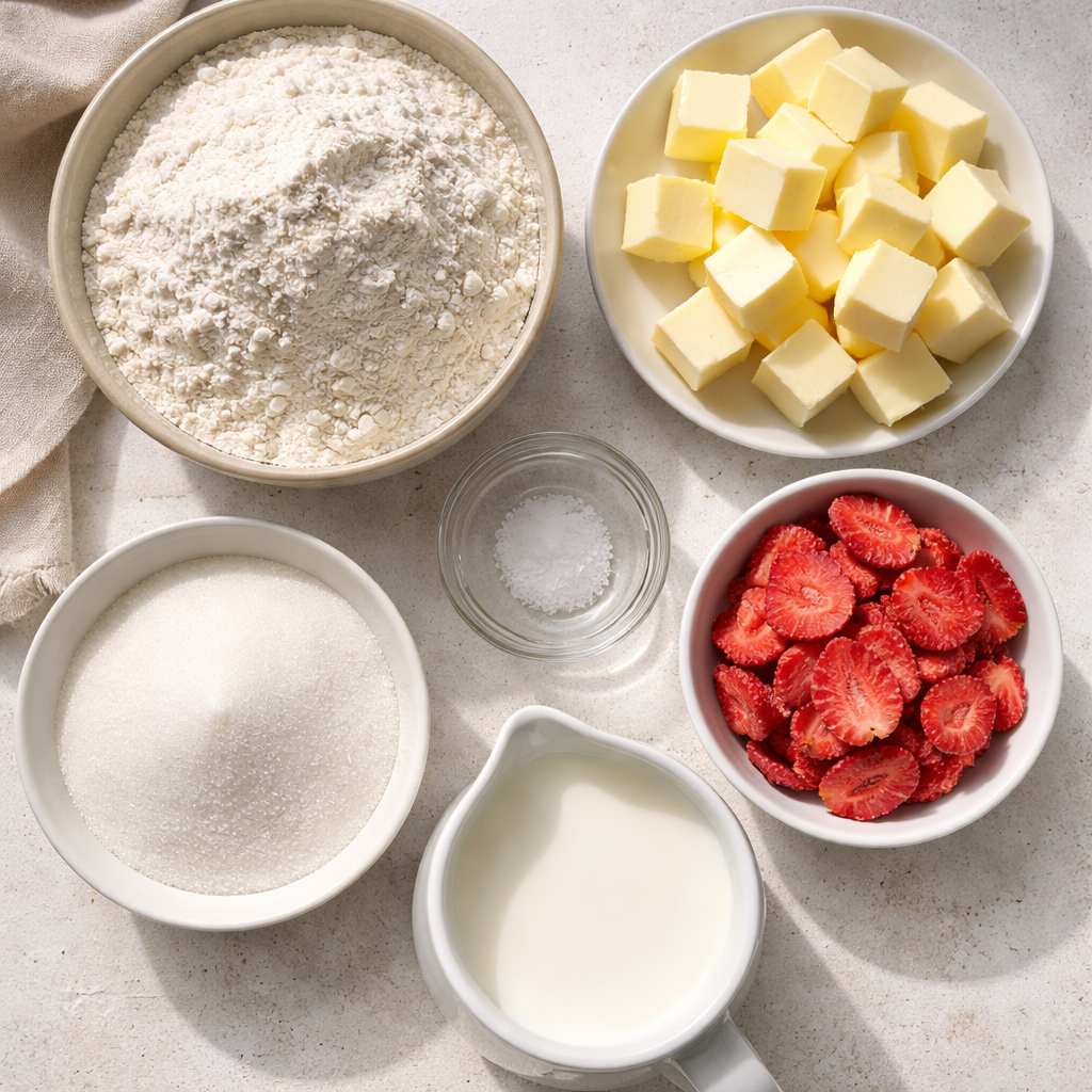 Strawberry Shortbread Cookies Easy to bake with bright berry flavor ingredients photo
