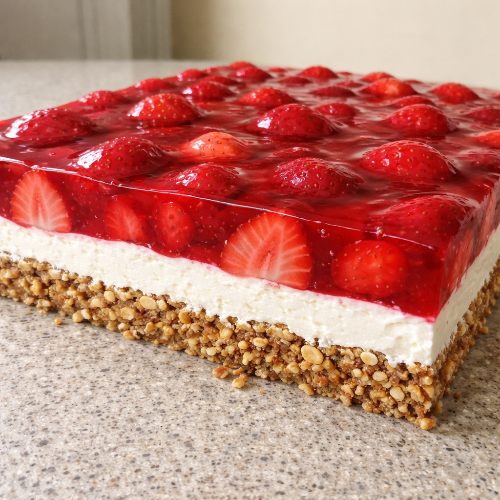 Creamy Strawberry Pretzel Salad with Crunch Recipe for Summer featured photo