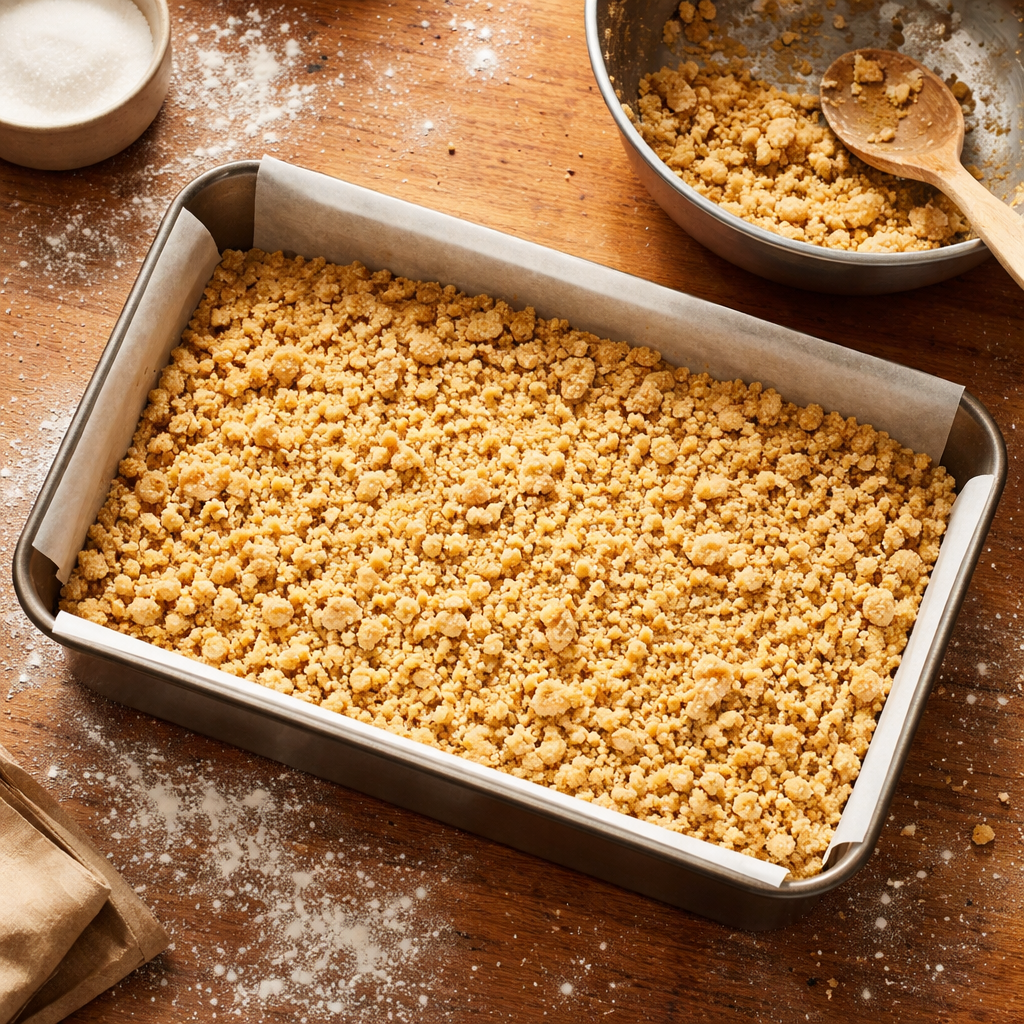 Strawberry Shortcake Streusel Bars Perfect Summer Dessert preparation photo