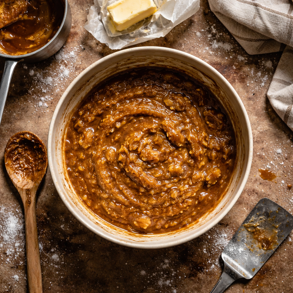 Easy Bananas Foster Cobbler Recipe for a warm caramel dessert preparation photo