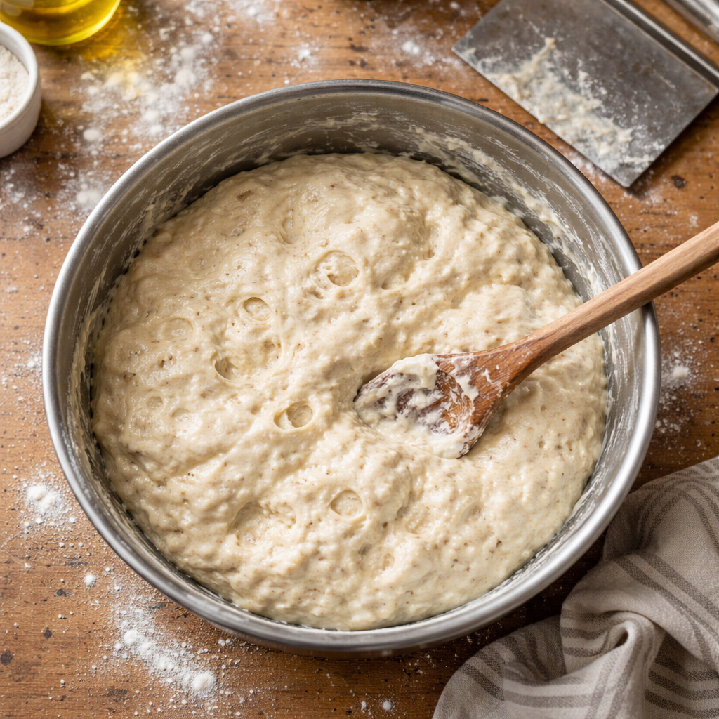Ciabatta Bread preparation photo