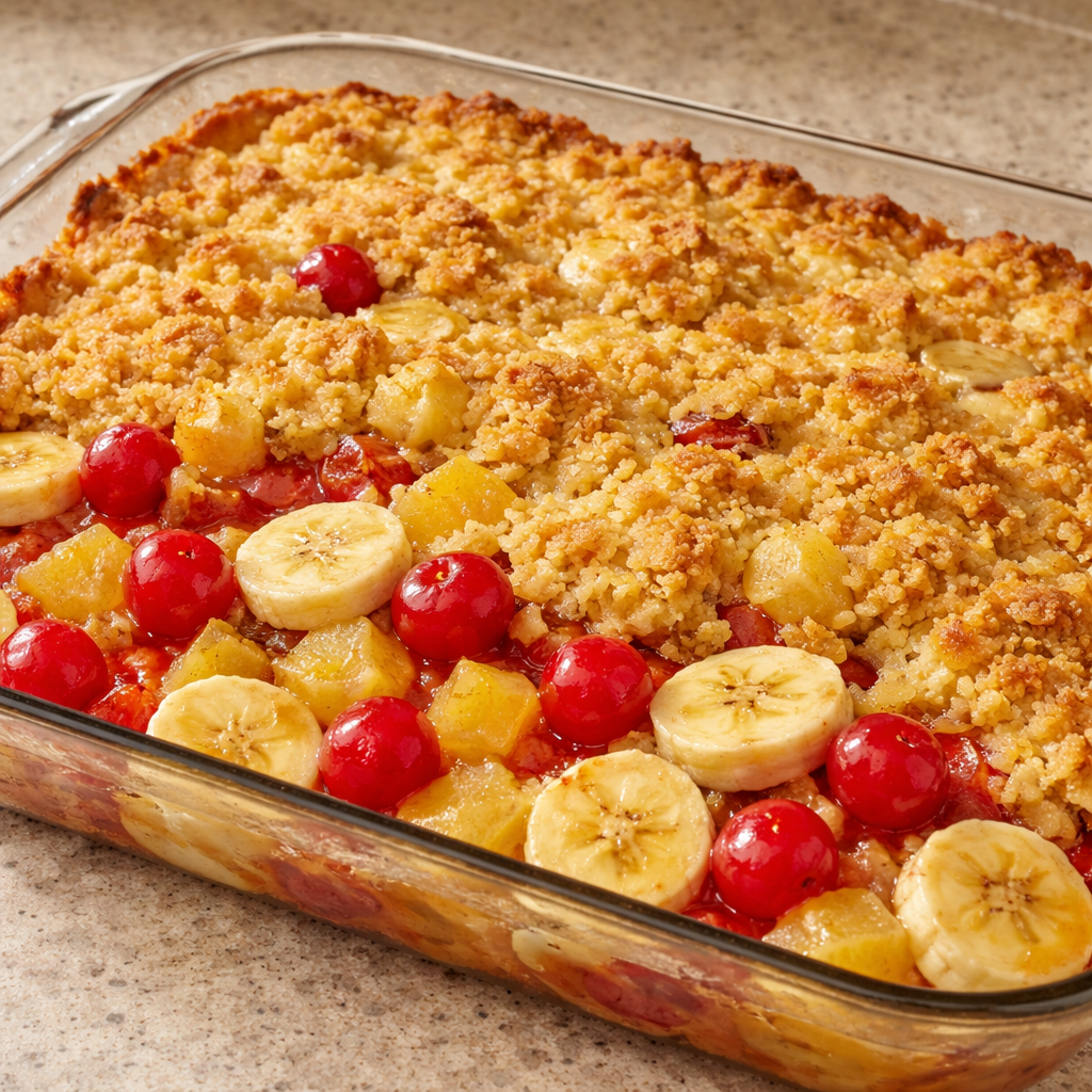 Easy Banana Split Dump Cake Recipe for Quick Crowd Pleasers featured photo