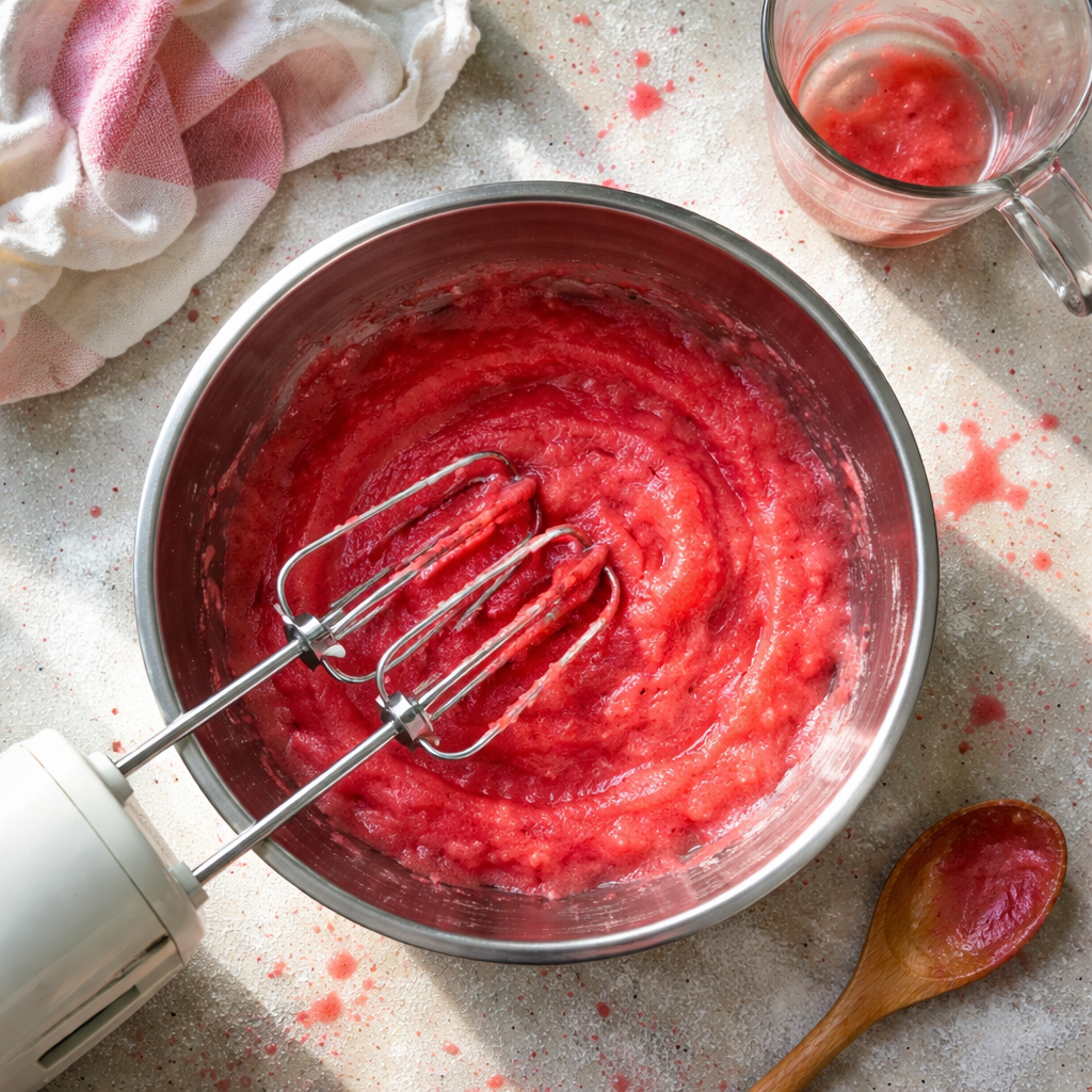 Easy Three Ingredient Strawberry Sorbet in Minutes preparation photo