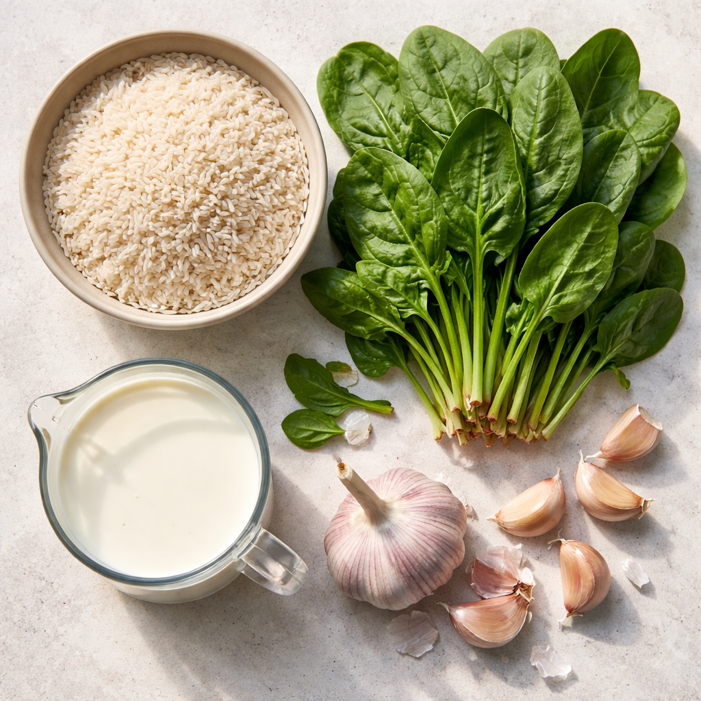 Creamy Spinach Rice Recipe Delivers Ultimate Comfort and Cozy Cooking ingredients photo