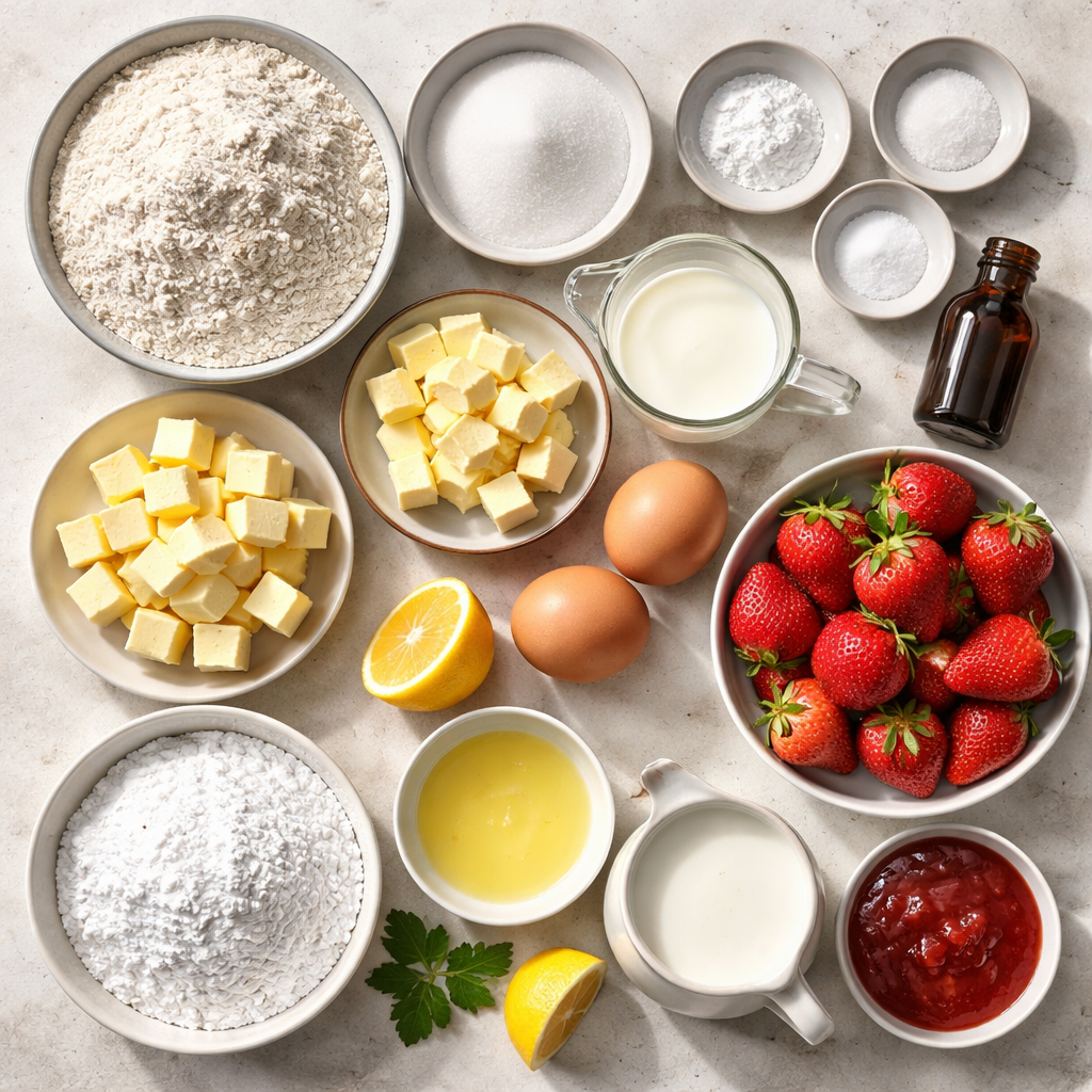 Strawberry Shortcake Sheet Cake Recipe for a Crowd Worth Sharing ingredients photo