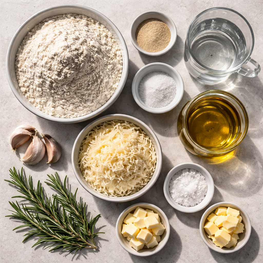 Easy Garlic Parmesan Focaccia Bread Recipe That Impresses Every Guest ingredients photo