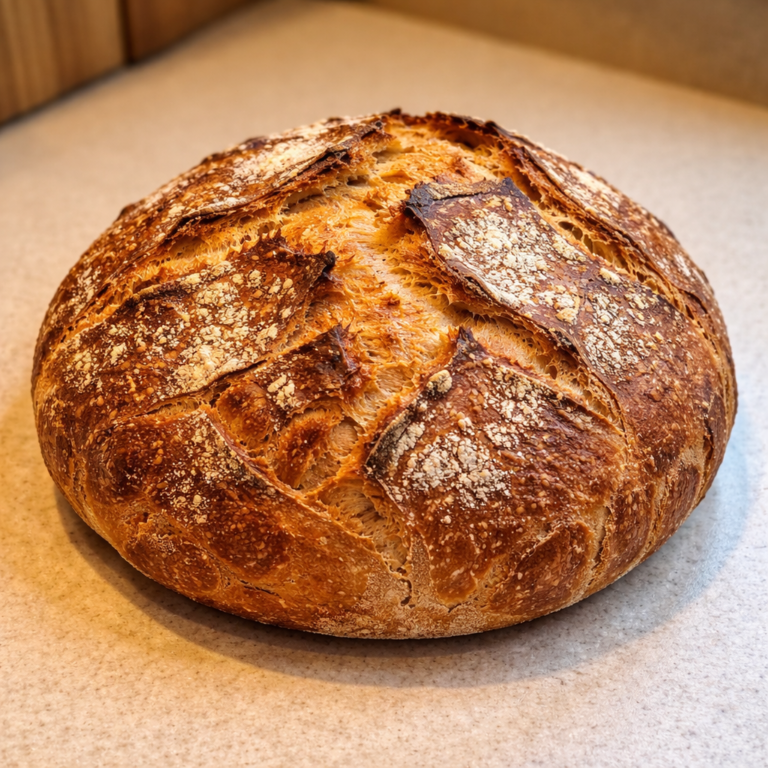 How to make No Knead Italian Artisan Bread at home with crusty crumb featured photo