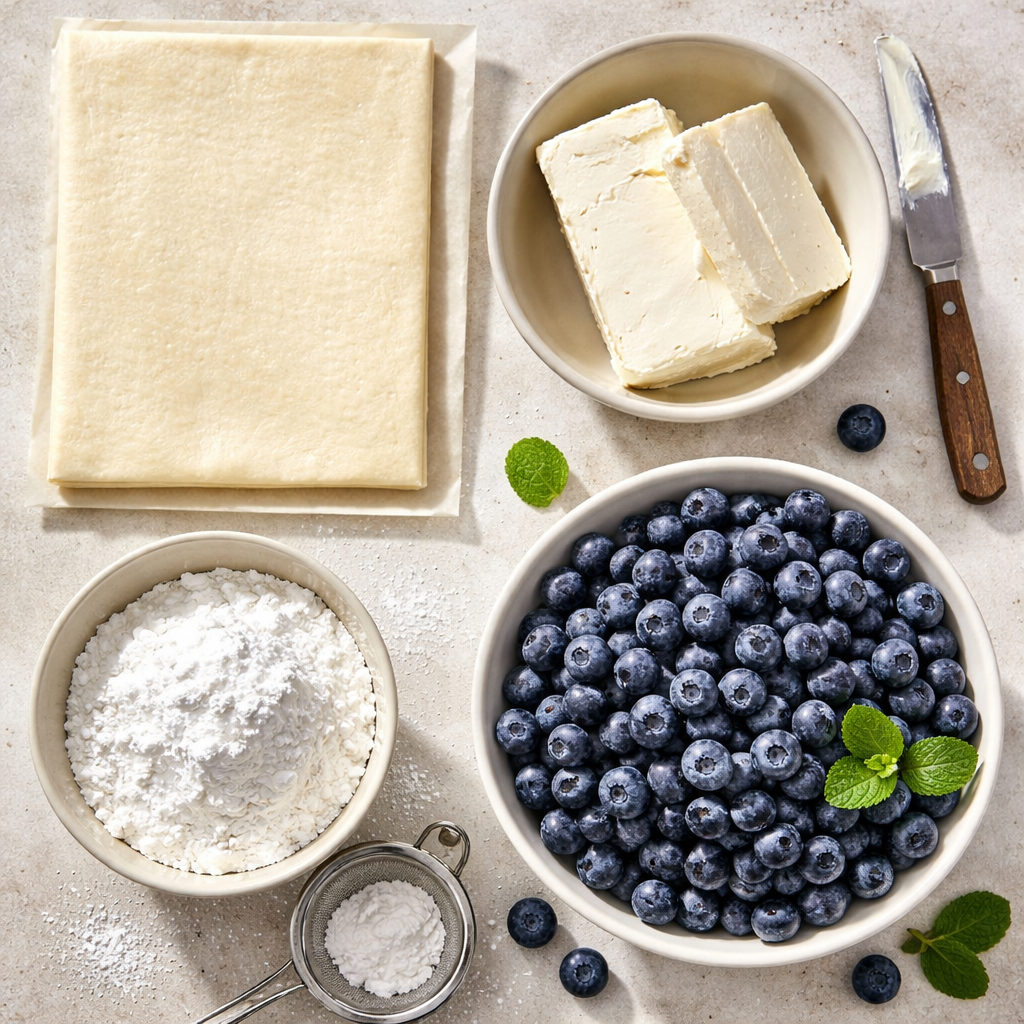 Flaky Cream Cheese Blueberry Danishes The Ultimate Breakfast Treat ingredients photo