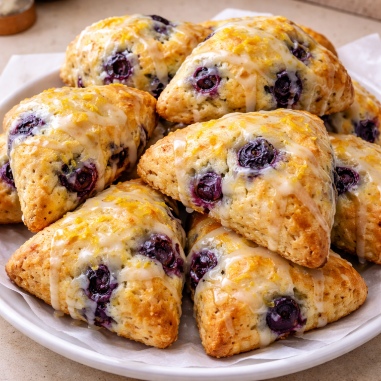Delicious Tender Lemon Blueberry Scones with Zesty Glaze Recipe Guide featured photo