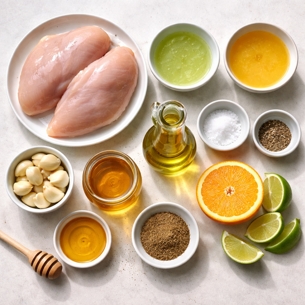 Key West Grilled Chicken Recipe with Citrus Garlic Marinade ingredients photo