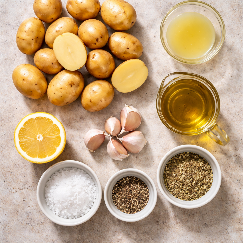 How to make Greek-Style Lemon Potatoes crispy and golden ingredients photo