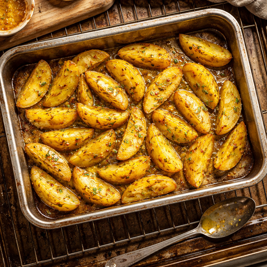 How to make Greek-Style Lemon Potatoes crispy and golden preparation photo