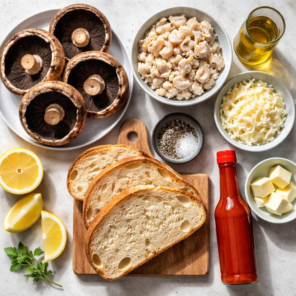 Crab Stuffed Portobello Mushrooms Recipe for Elegant Appetizers ingredients photo