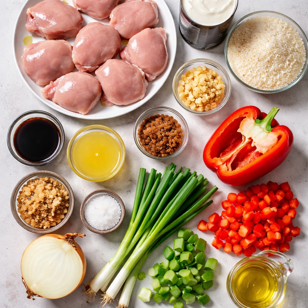 Hawaiian Chicken Coconut Rice Tropical Dinner Delight Quick Recipe ingredients photo