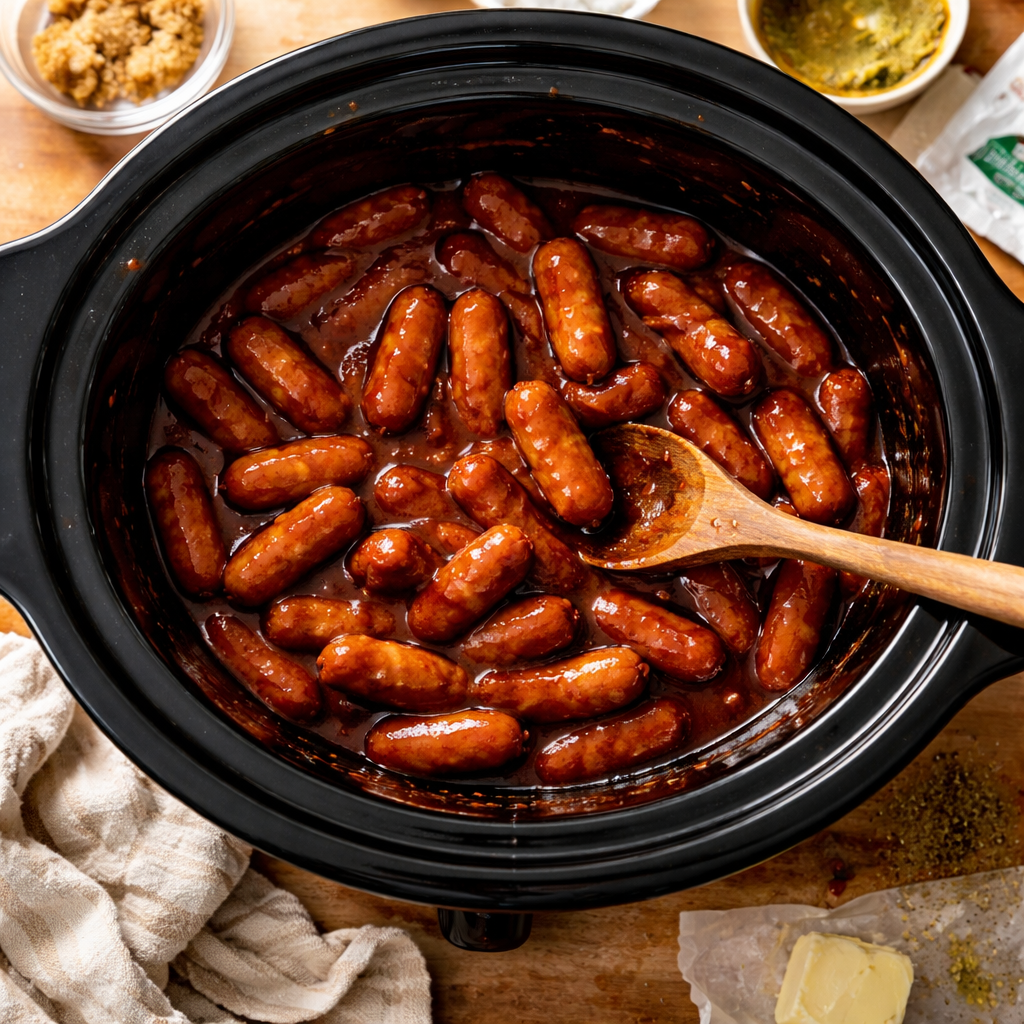 Mississippi Lil Smokies Slow Cooker Recipe for Super Easy Game Day preparation photo