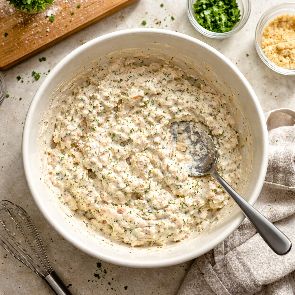 Creamy Tasty Crab Stuffed Portobello Mushrooms for Dinner preparation photo