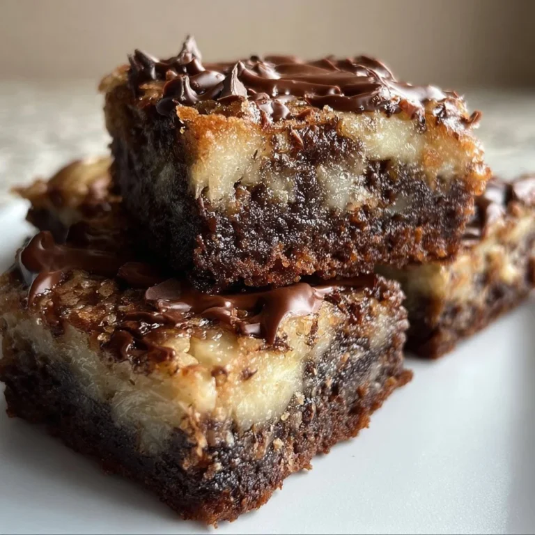 Delicious banana bread brownies topped with chocolate and walnuts.