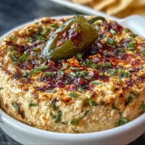 Spicy roasted jalapeño cowboy cream cheese dip served with tortilla chips