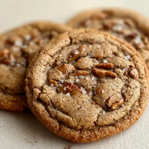Delicious brown butter coffee toffee cookies on a baking tray
