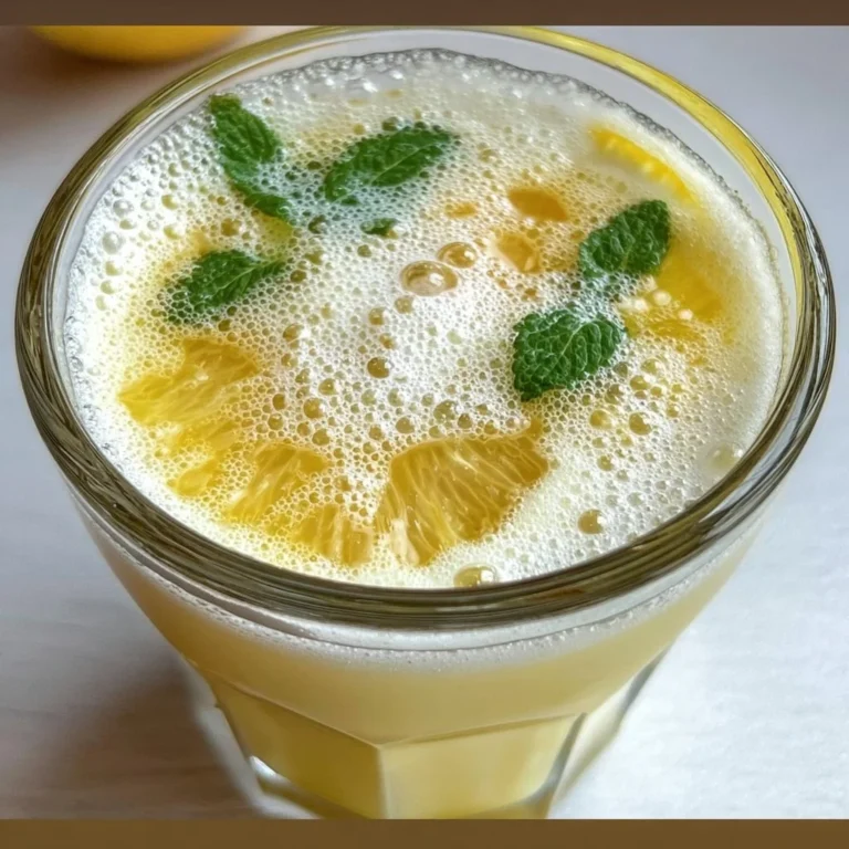 Glass of refreshing condensed milk lemonade with lemon slices
