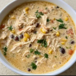 Cream Cheese Chicken Soup made in a Crockpot, rich and creamy dish.