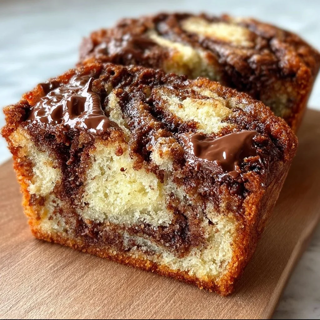 Decadent Nutella Swirl Banana Bread